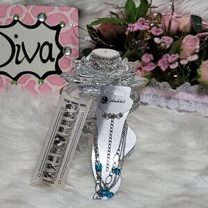1525  TOE RING AND ANKLE BRACELET SET WITH GIFT BAG